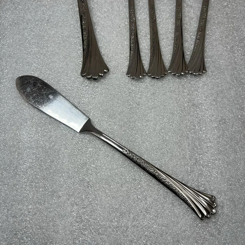 4 Oneida SPRING GLEN Stainless Cocktail Fork 1 Butter Knife 1 Pie Server Mix Lot